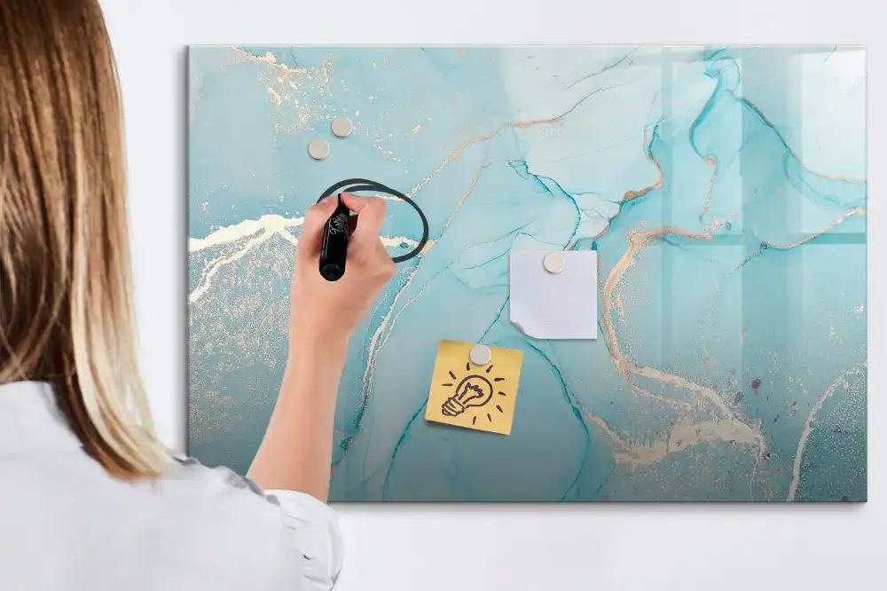 Tableau magnétique mural à dessiner motif marbre