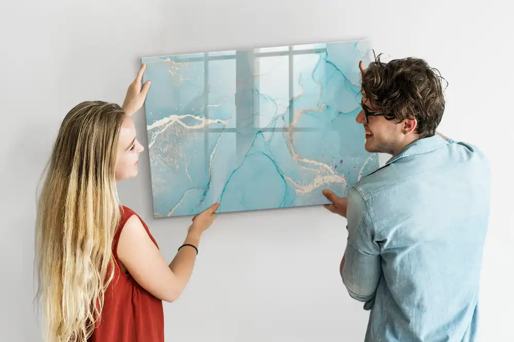 Tableau magnétique mural à dessiner motif marbre