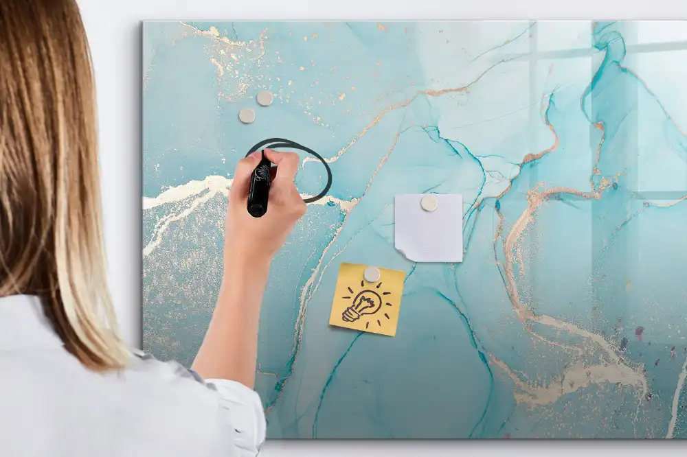 Tableau magnétique mural à dessiner motif marbre