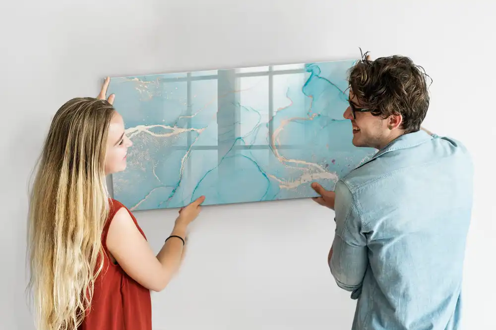 Tableau magnétique mural à dessiner motif marbre