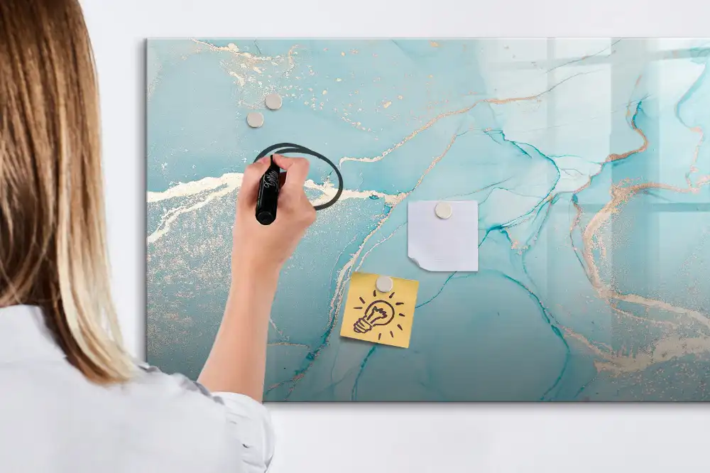Tableau magnétique mural à dessiner motif marbre