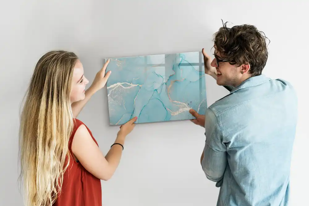 Tableau magnétique mural à dessiner motif marbre