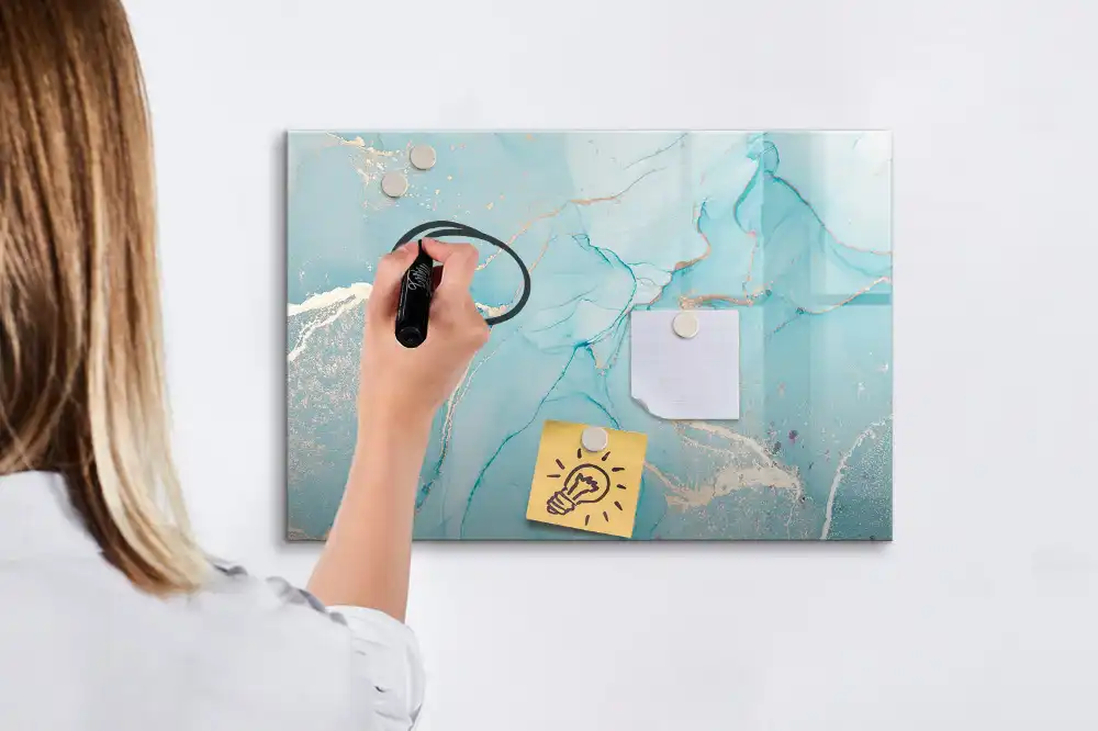 Tableau magnétique mural à dessiner motif marbre