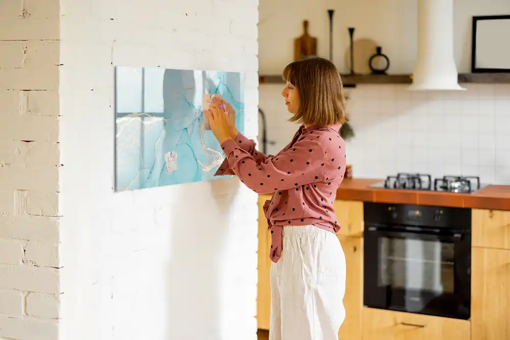 Tableau magnétique mural à dessiner motif marbre