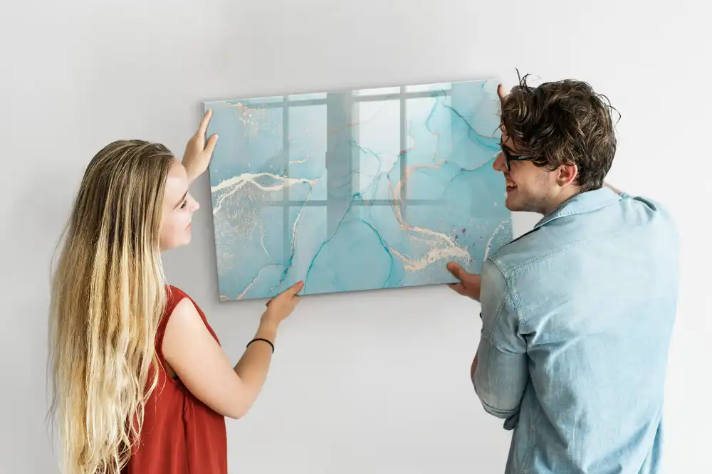 Tableau magnétique mural à dessiner motif marbre