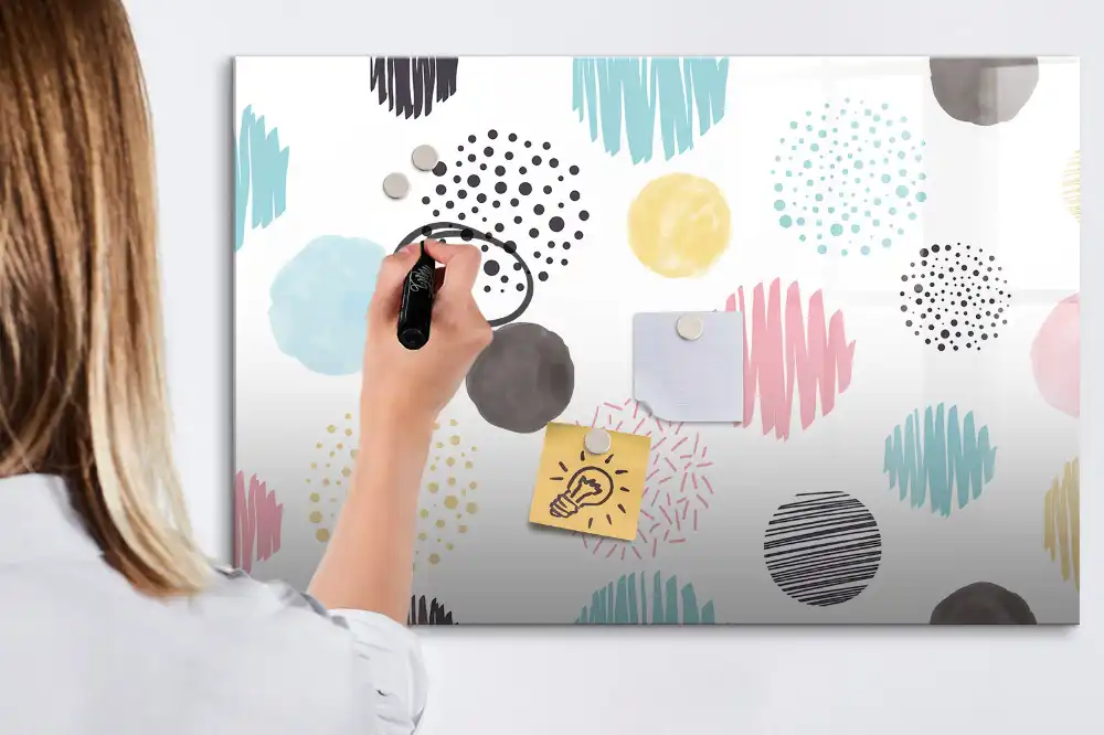 Tableau magnétique pour écriture au motif géométrique moderne