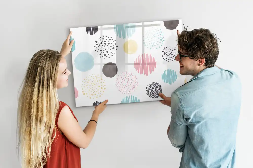 Tableau magnétique pour écriture au motif géométrique moderne
