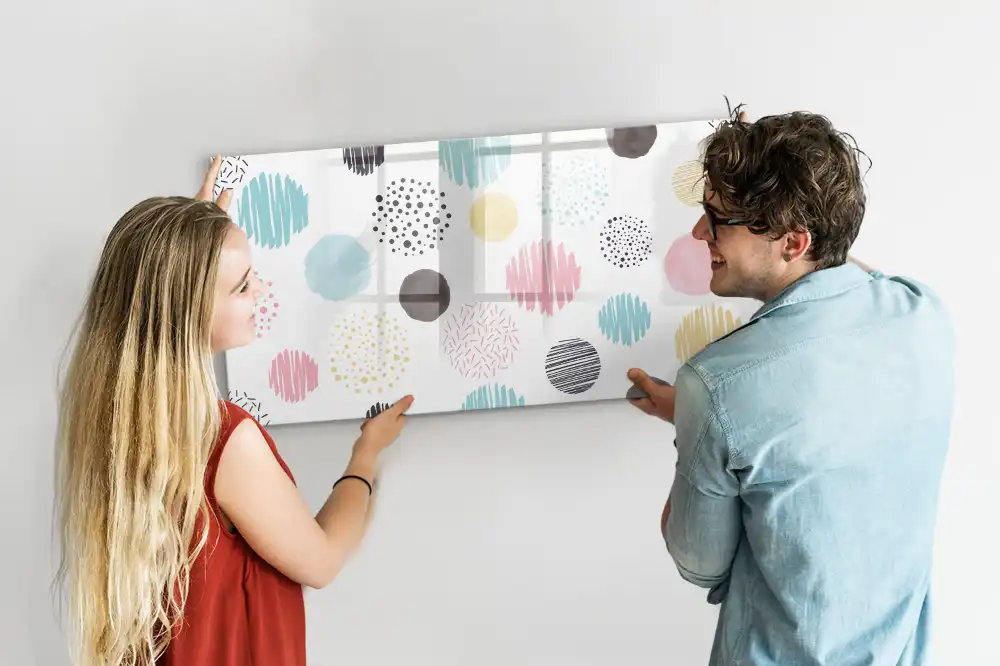 Tableau magnétique pour écriture au motif géométrique moderne