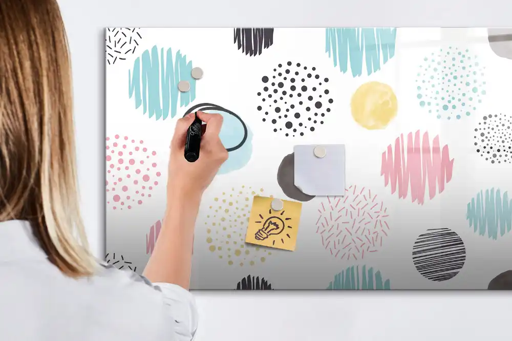 Tableau magnétique pour écriture au motif géométrique moderne