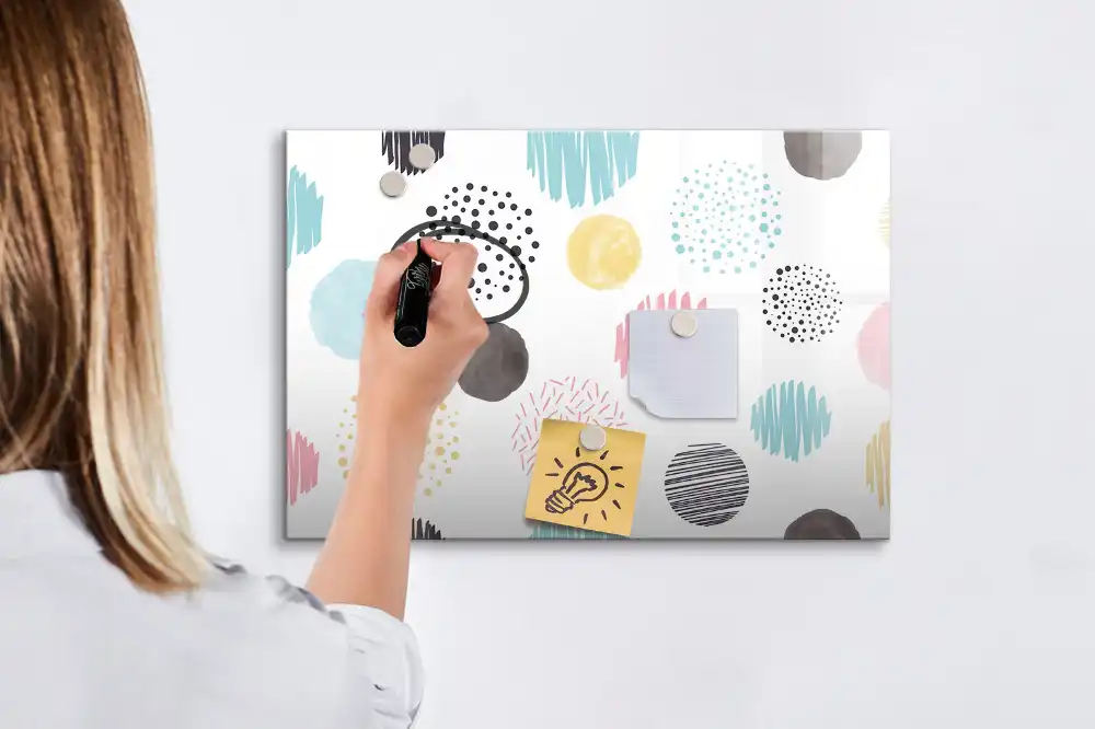 Tableau magnétique pour écriture au motif géométrique moderne
