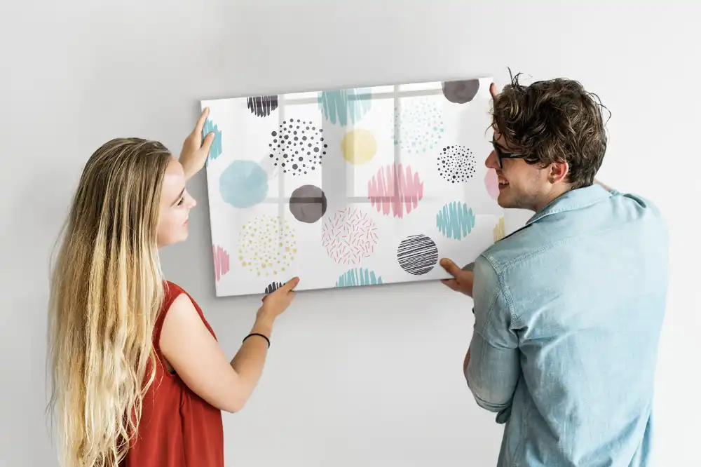 Tableau magnétique pour écriture au motif géométrique moderne