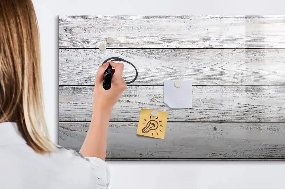 Tableau magnétique en bois peint pour écriture
