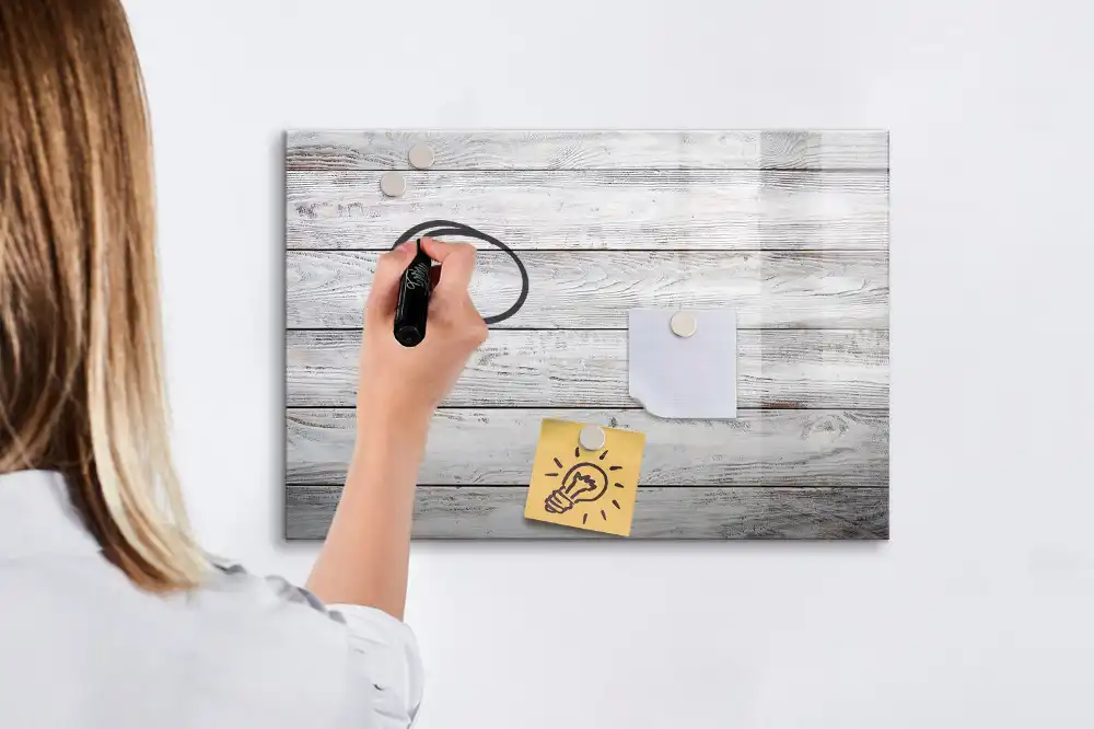 Tableau magnétique en bois peint pour écriture