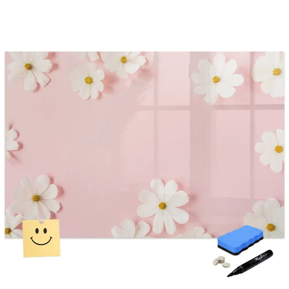 Tableau magnétique à dessiner motif marguerites des champs