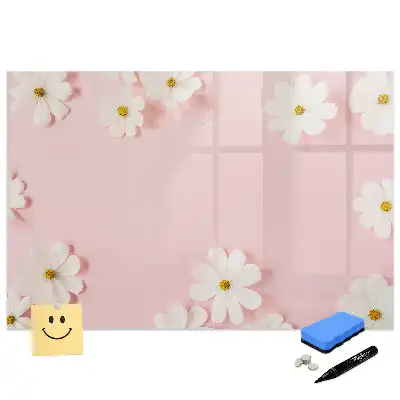 Tableau magnétique à dessiner motif marguerites des champs