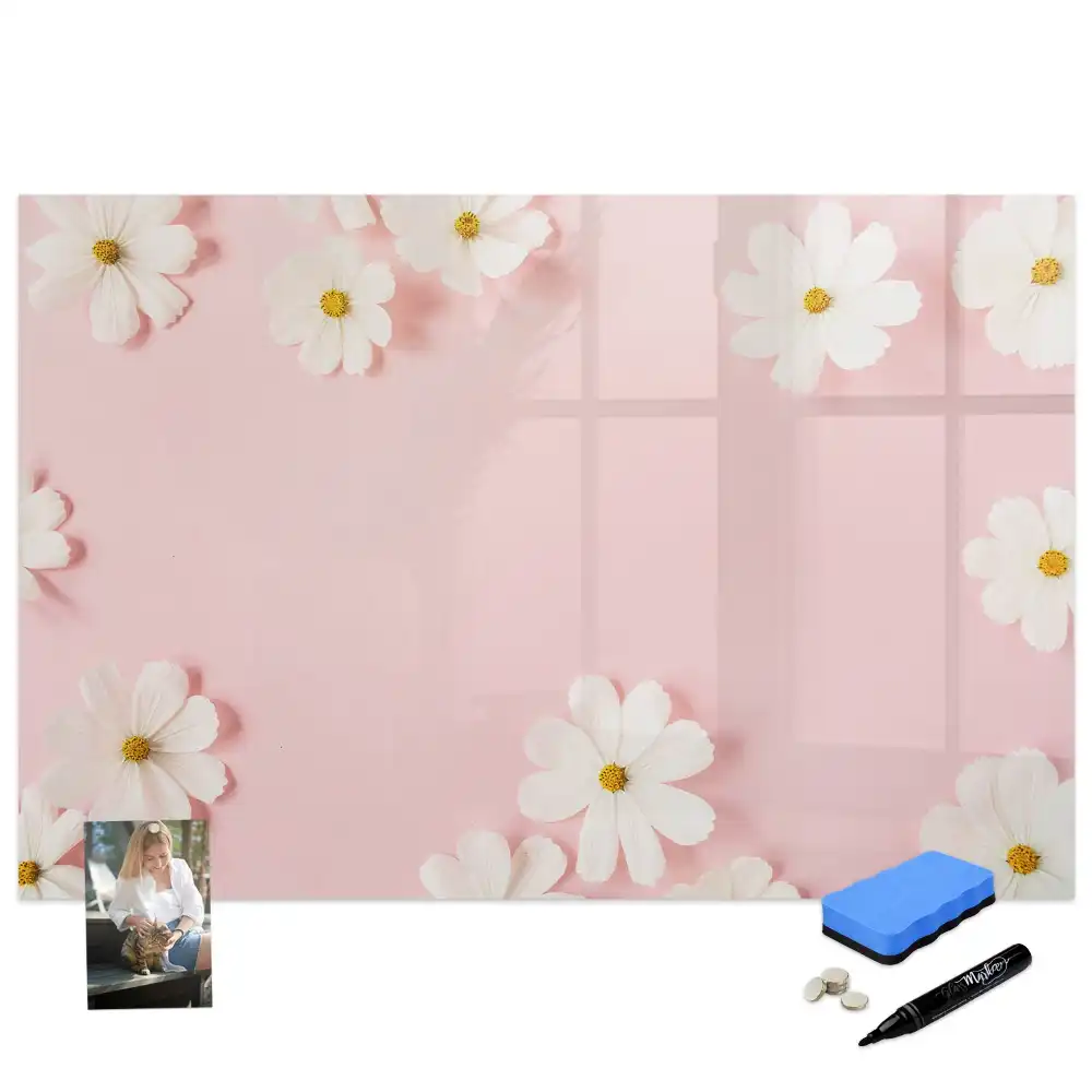 Tableau magnétique à dessiner motif marguerites des champs
