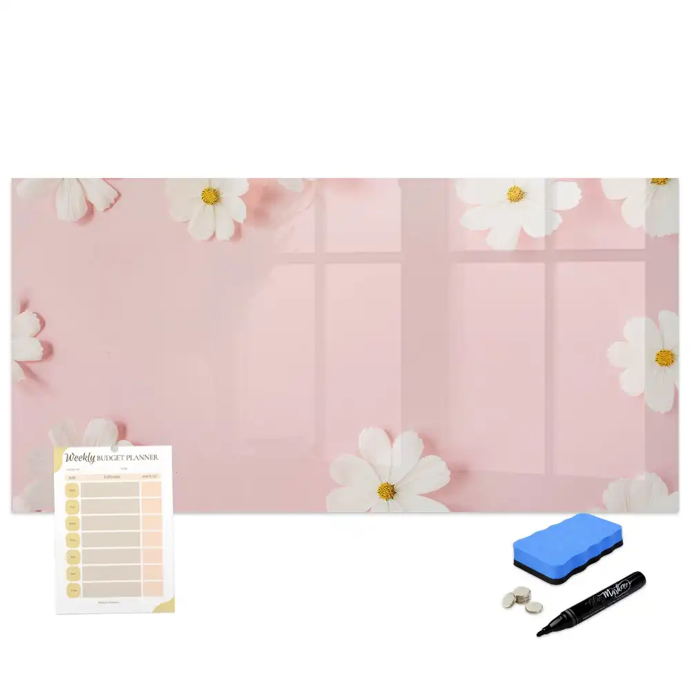 Tableau magnétique à dessiner motif marguerites des champs