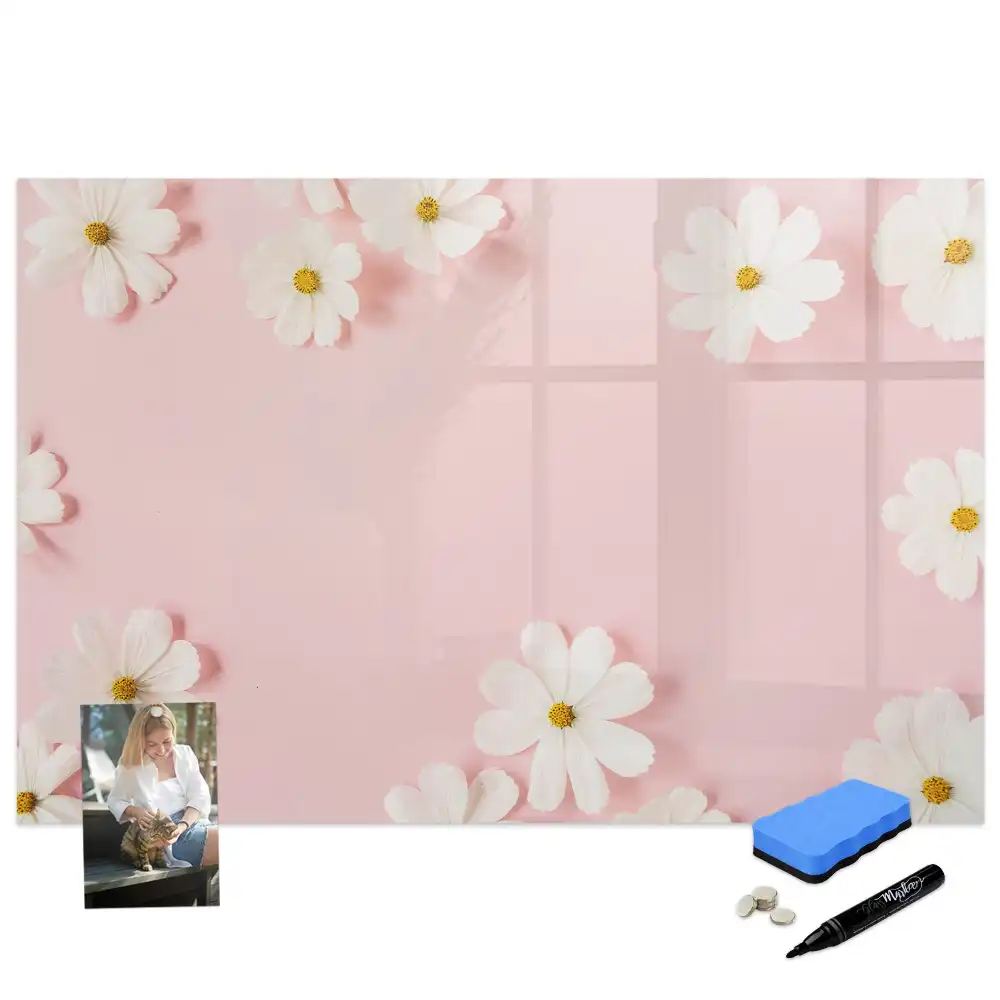 Tableau magnétique à dessiner motif marguerites des champs