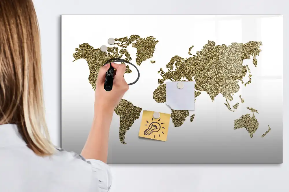 Tableau magnétique éducatif carte du monde