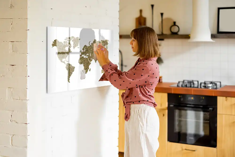 Tableau magnétique éducatif carte du monde