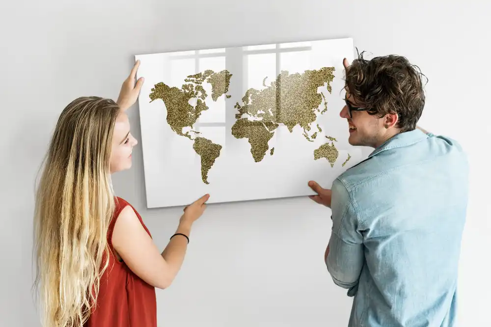 Tableau magnétique éducatif carte du monde
