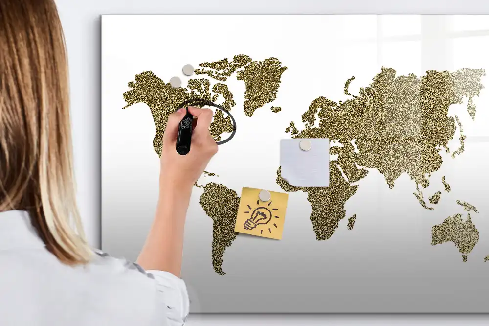 Tableau magnétique éducatif carte du monde