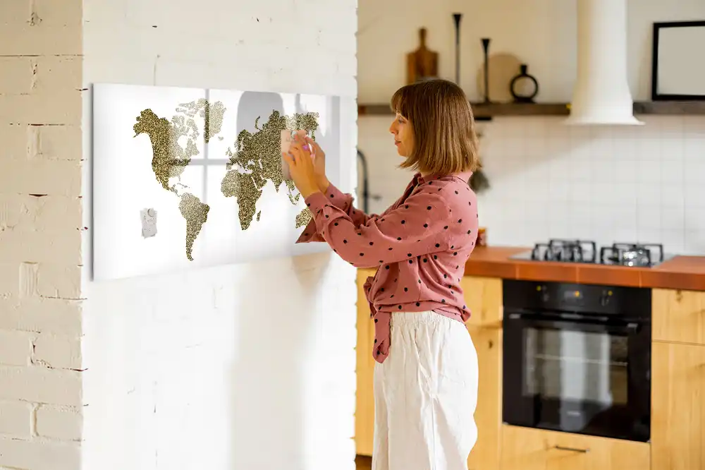 Tableau magnétique éducatif carte du monde
