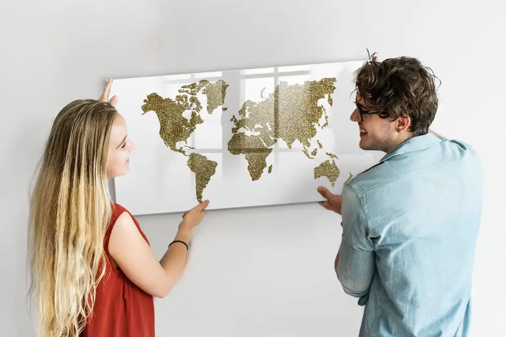 Tableau magnétique éducatif carte du monde