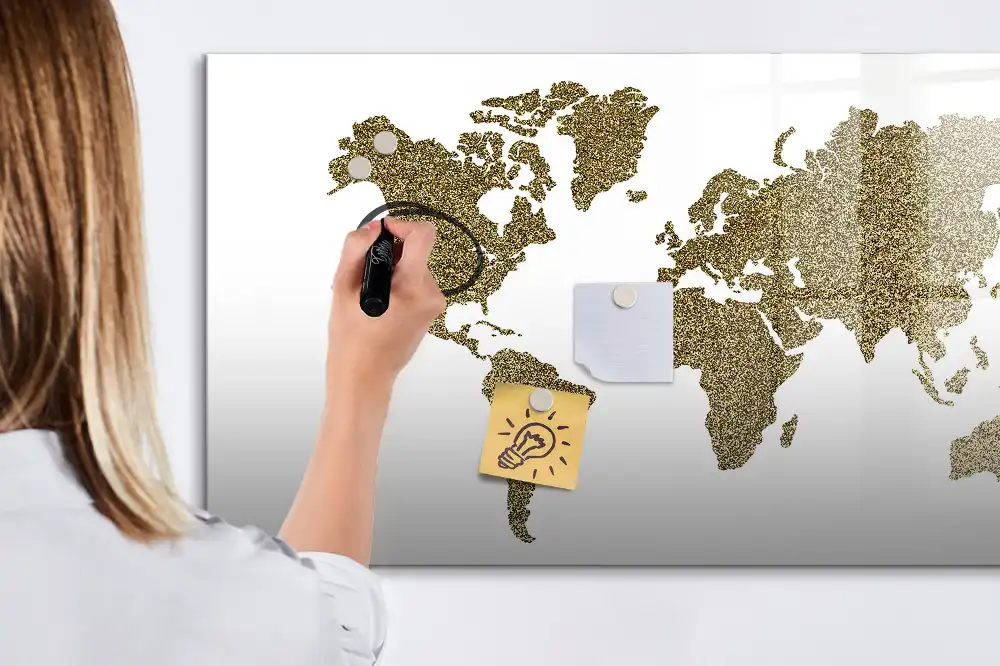 Tableau magnétique éducatif carte du monde