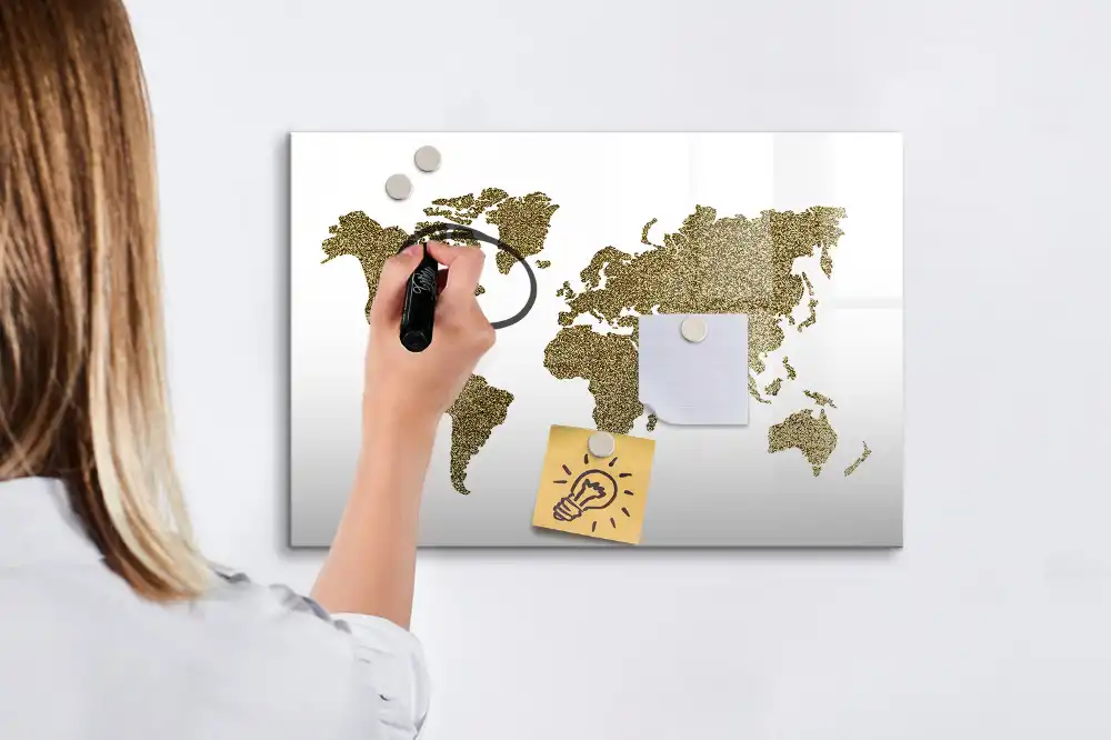 Tableau magnétique éducatif carte du monde