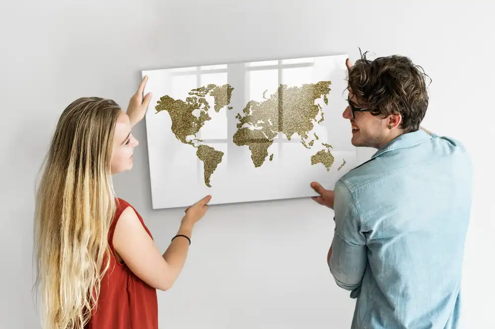 Tableau magnétique éducatif carte du monde