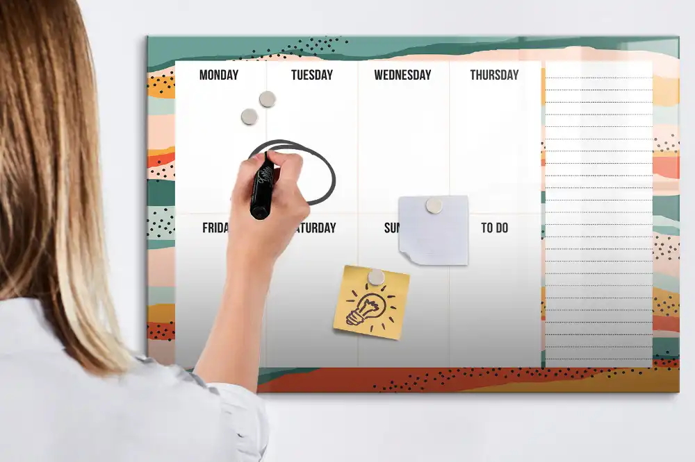 Tableau magnétique agenda hebdomadaire à dessiner