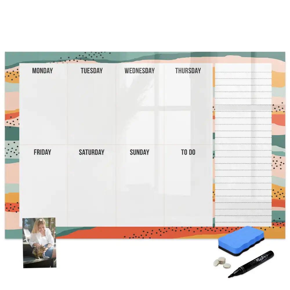 Tableau magnétique agenda hebdomadaire à dessiner