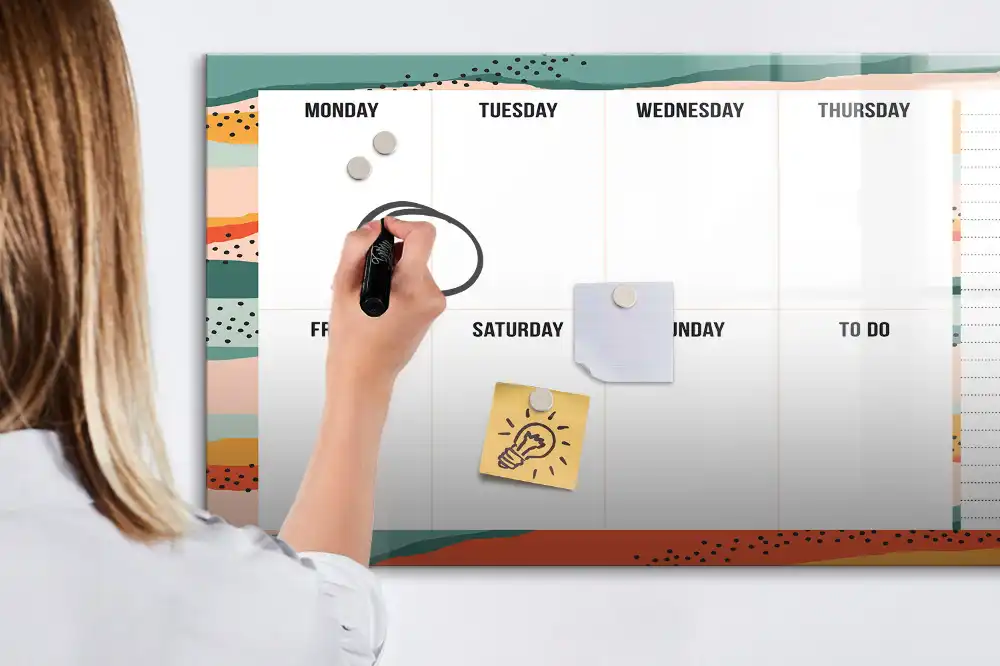 Tableau magnétique agenda hebdomadaire à dessiner