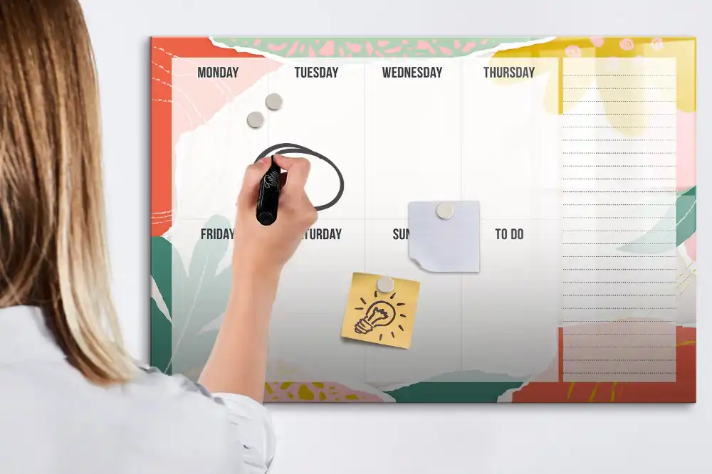 Tableau magnétique hebdomadaire pour calendrier