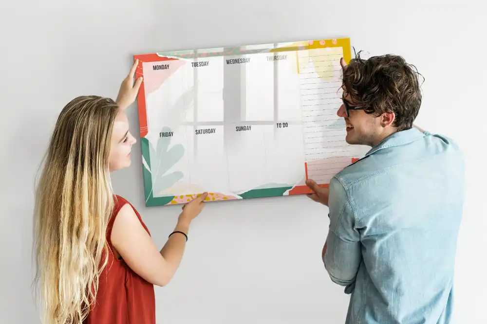Tableau magnétique hebdomadaire pour calendrier