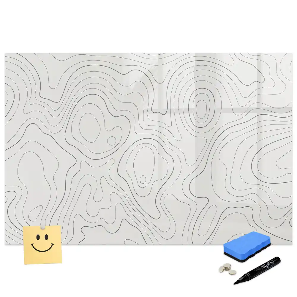 Tableau blanc magnétique effaçable à sec motif taches de couleur