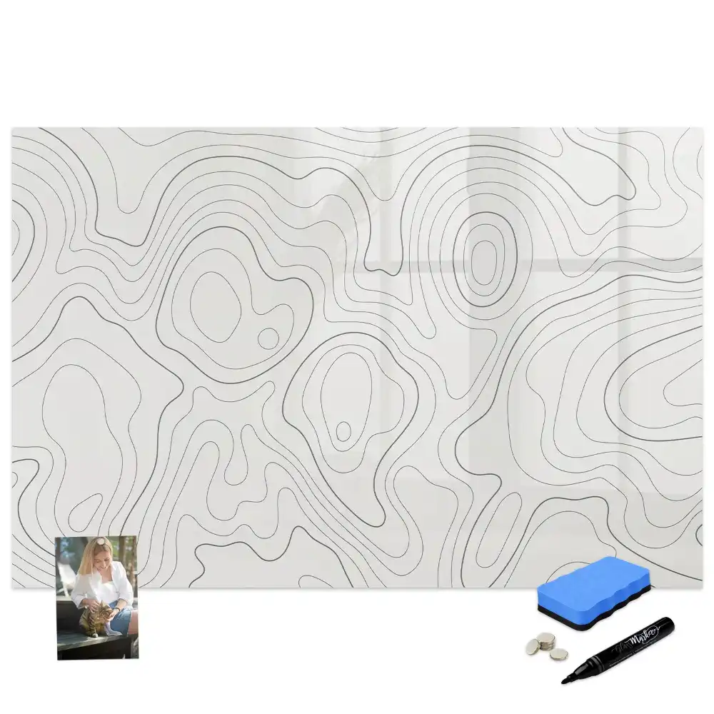 Tableau blanc magnétique effaçable à sec motif taches de couleur