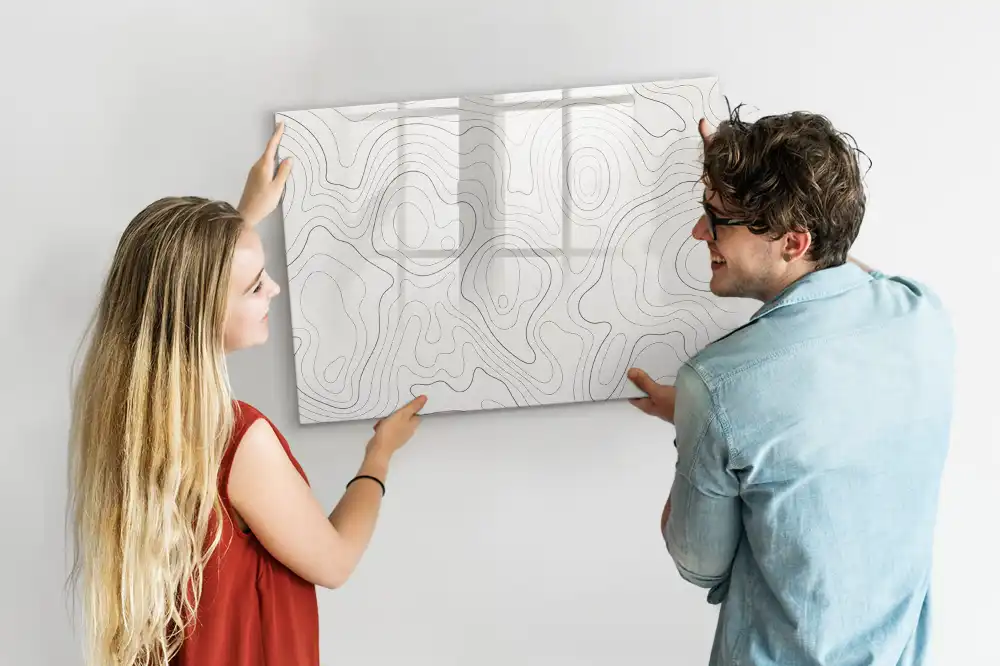 Tableau blanc magnétique effaçable à sec motif taches de couleur