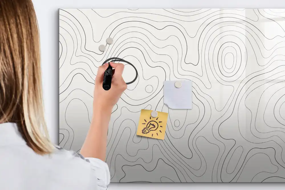 Tableau blanc magnétique effaçable à sec motif taches de couleur