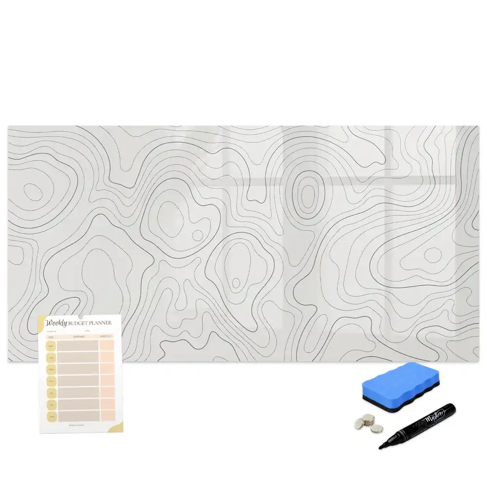 Tableau blanc magnétique effaçable à sec motif taches de couleur