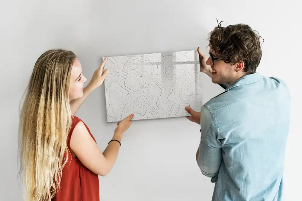 Tableau blanc magnétique effaçable à sec motif taches de couleur