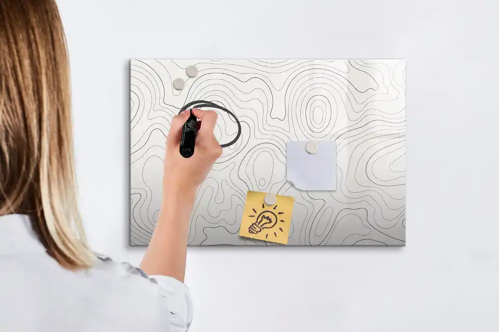 Tableau blanc magnétique effaçable à sec motif taches de couleur