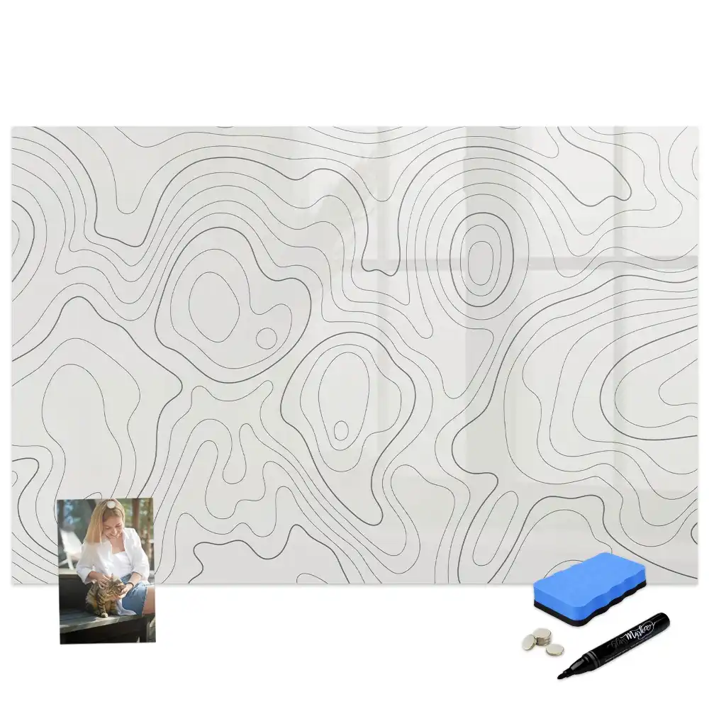 Tableau blanc magnétique effaçable à sec motif taches de couleur