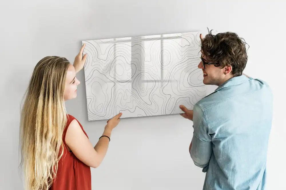 Tableau blanc magnétique effaçable à sec motif taches de couleur