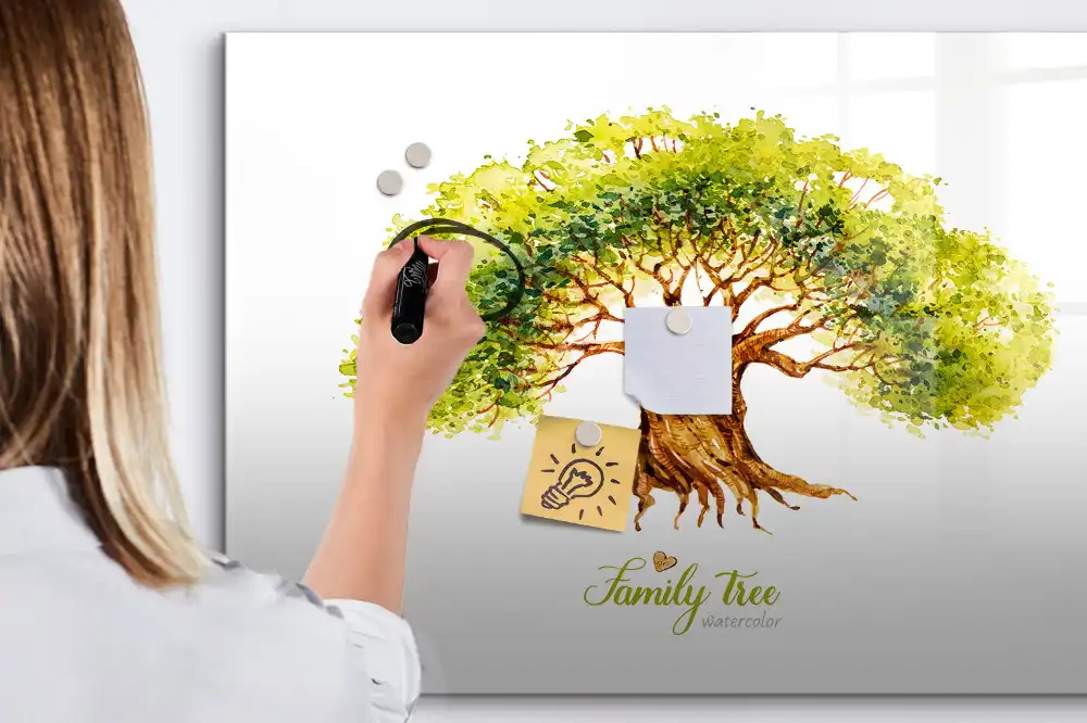 Tableau magnétique à dessiner arbre généalogique multigénérationnel