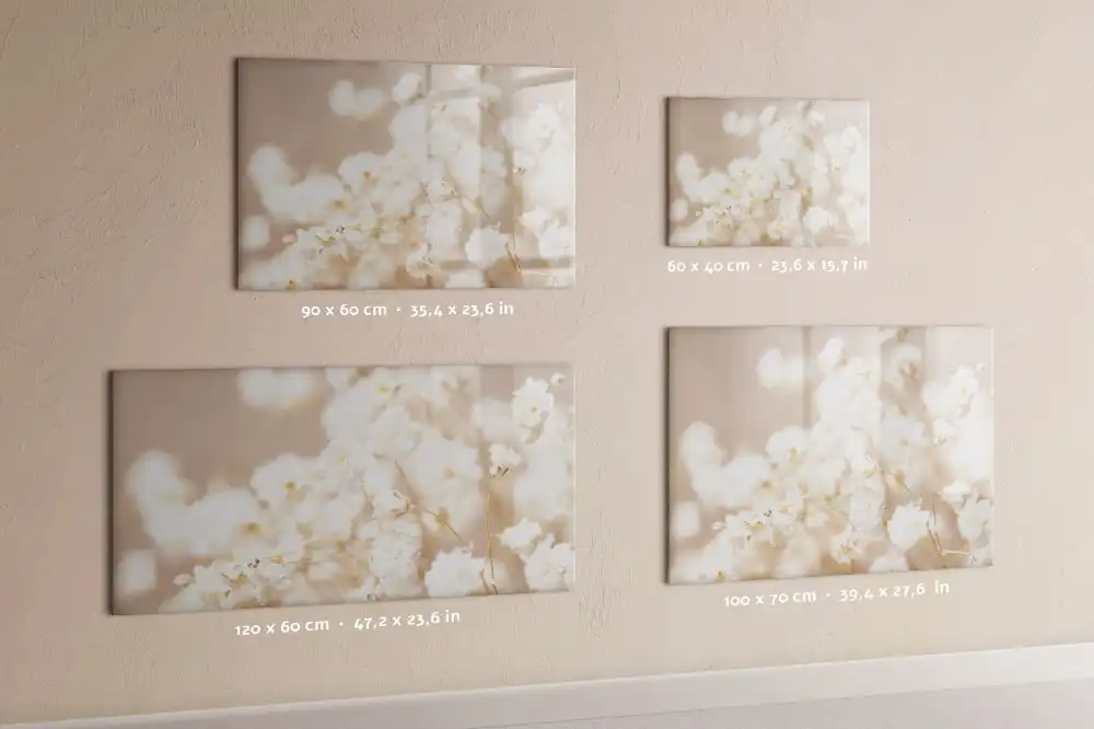 Tableau magnétique pour écriture motif fleurs blanches