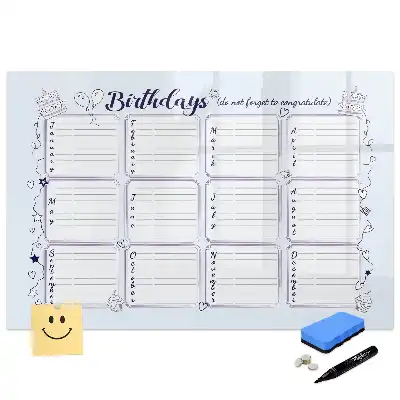 Tableau blanc magnétique effaçable à sec pour rappel d'anniversaire