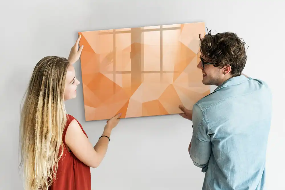 Tableau magnétique à dessiner motif triangles géométriques abstraits