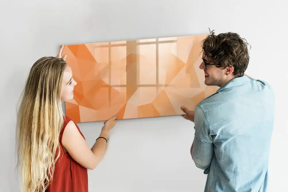 Tableau magnétique à dessiner motif triangles géométriques abstraits